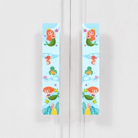 Handcrafted Acacia Wood Mermaid Cupboard Handles Set